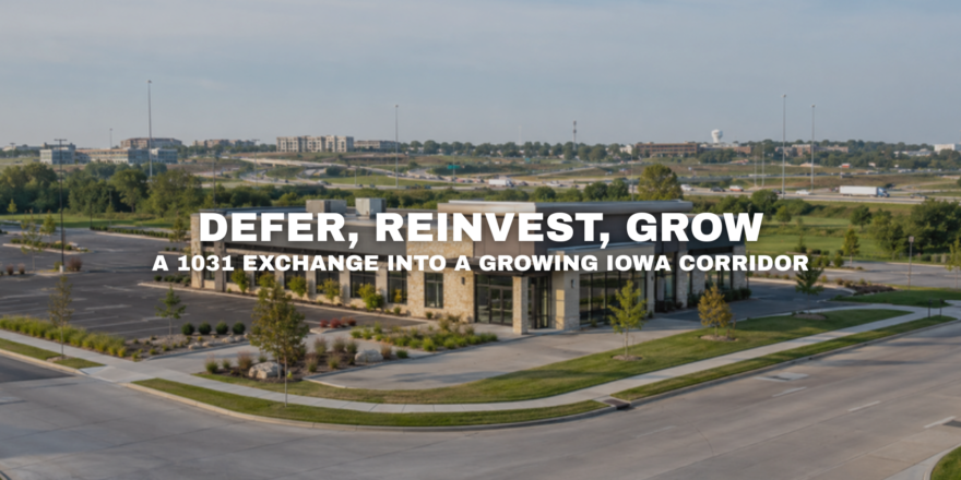 1031 exchange Iowa net lease building at Pavilion Park in West Des Moines